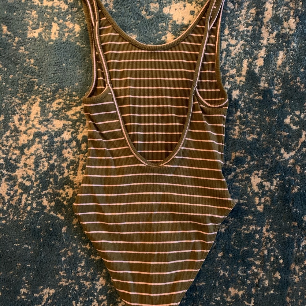 Cotton striped body suit